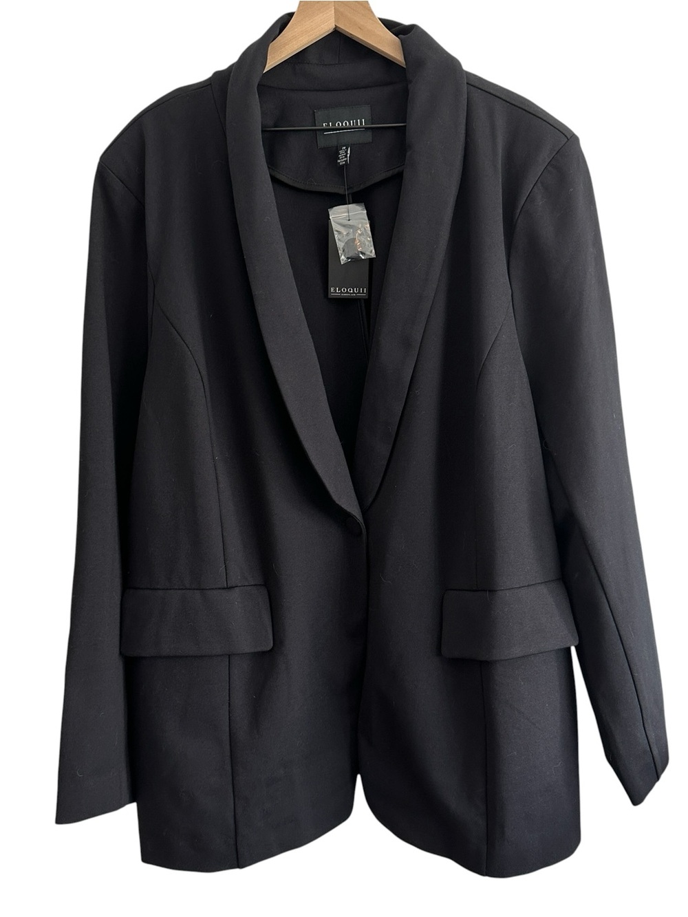 Eloquii Women Blazer 24 Black Career Wear Stretch Plus Size Professional NWT‎